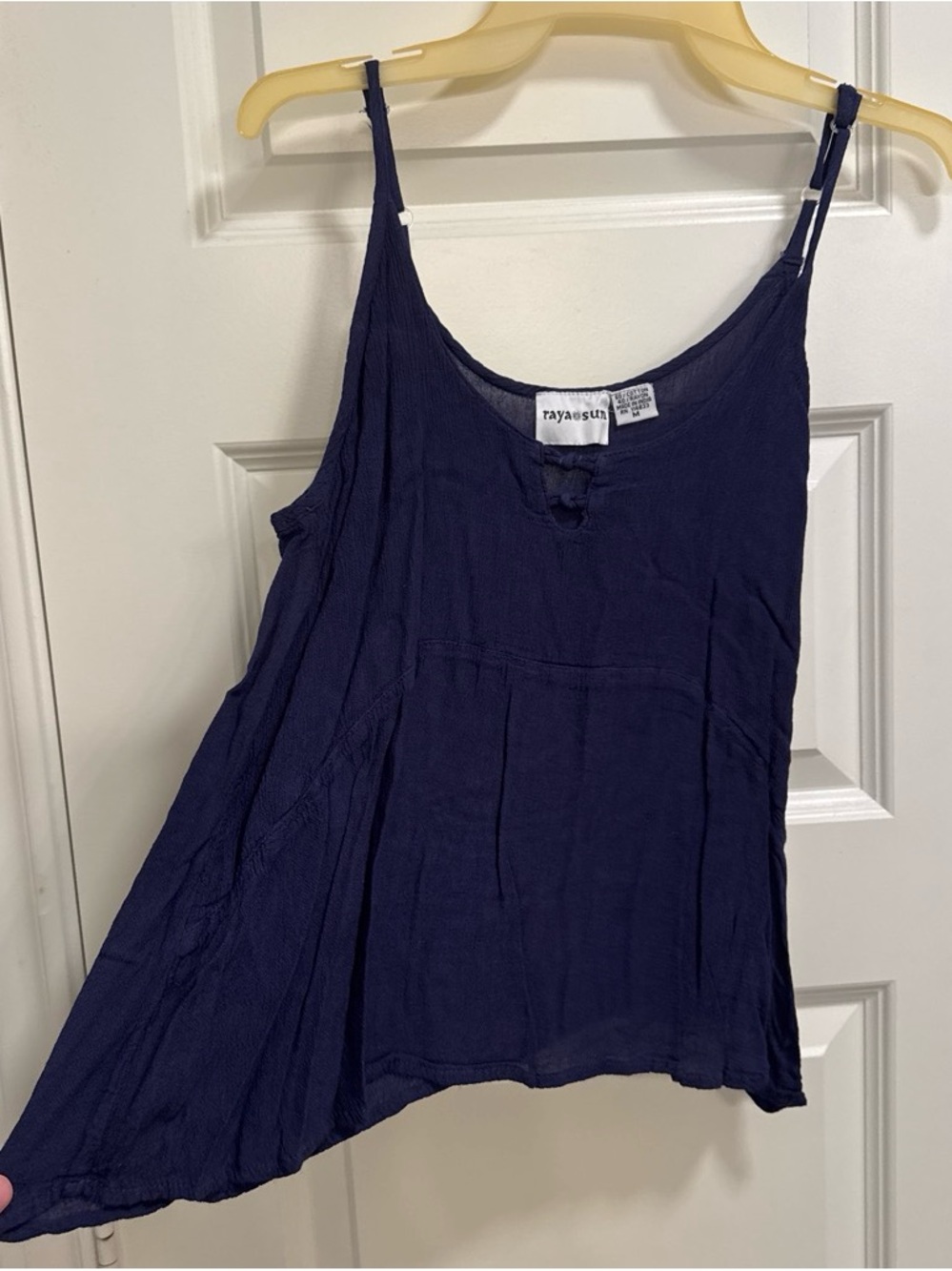 raya sun Navy Blue Flowing Spaghetti Strap Camisole